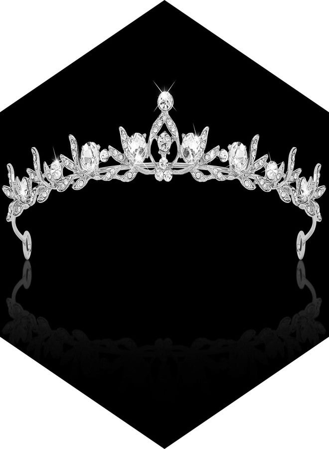 CUBACO Silver Tiaras Crowns for Women Girls Rhinestone Wedding Tiara Crown for Bride Crystal Princess Crowns for Birthday Pageant Prom Bridal Hair Accessories Small - Image 1